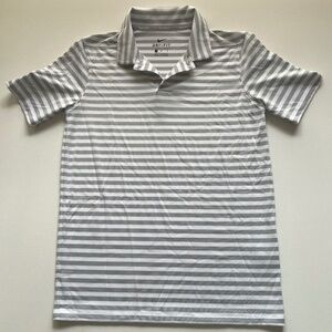 Nike Golf Dri-FIT Boys Polo Shirt Gray & White Stripe | Size M - w/DCC monogram